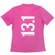 Women's Short Sleeve Tech Tee - 13.1 Half Marathon Vertical