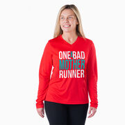 Women's Long Sleeve Tech Tee - One Bad Mother Runner (Bold)