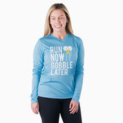 Women's Long Sleeve Tech Tee - Run Now Gobble Later (Bold)