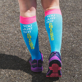 Yakety Yak Knee Socks You Just Got Chicked Teal Hot