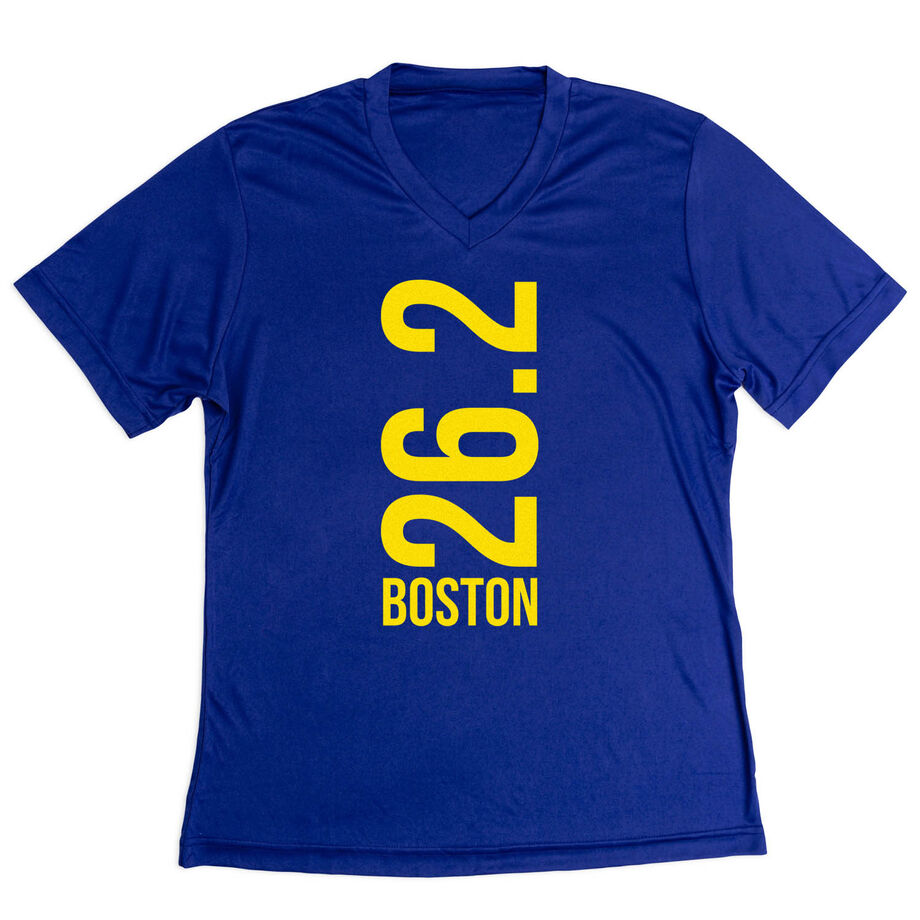 Women's Short Sleeve Tech Tee - Boston 26.2 Vertical