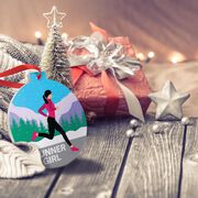 Running Round Ceramic Ornament - Runner Girl