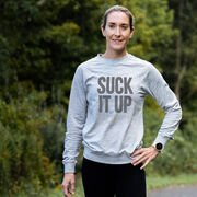Running Raglan Crew Neck Pullover - Suck It Up Buttercup