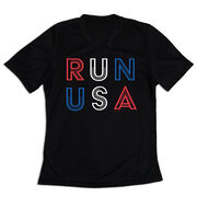 Women's Short Sleeve Tech Tee - Run USA