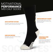 Socrates&reg; Mid-Calf Performance Socks - Bad Ass (Black)