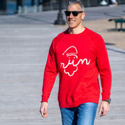 Running Raglan Crew Neck Pullover - Santa Run Face