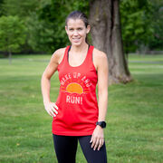 Women's Racerback Performance Tank Top - Wake Up And Run