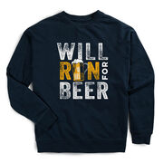 Running Raglan Crew Neck Pullover - Will Run For Beer