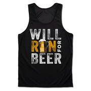 Men's Running Performance Tank Top - Will Run For Beer