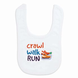 Running Baby Bib - Crawl Walk Run