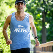 Men's Running Performance Tank Top - Gone For a Run White Logo