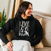 Statement Fleece Hoodie -  Live Love Run Silhouette