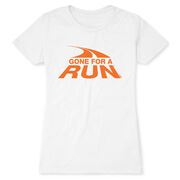 Women's Everyday Tee Gone For a Run Logo (Orange)