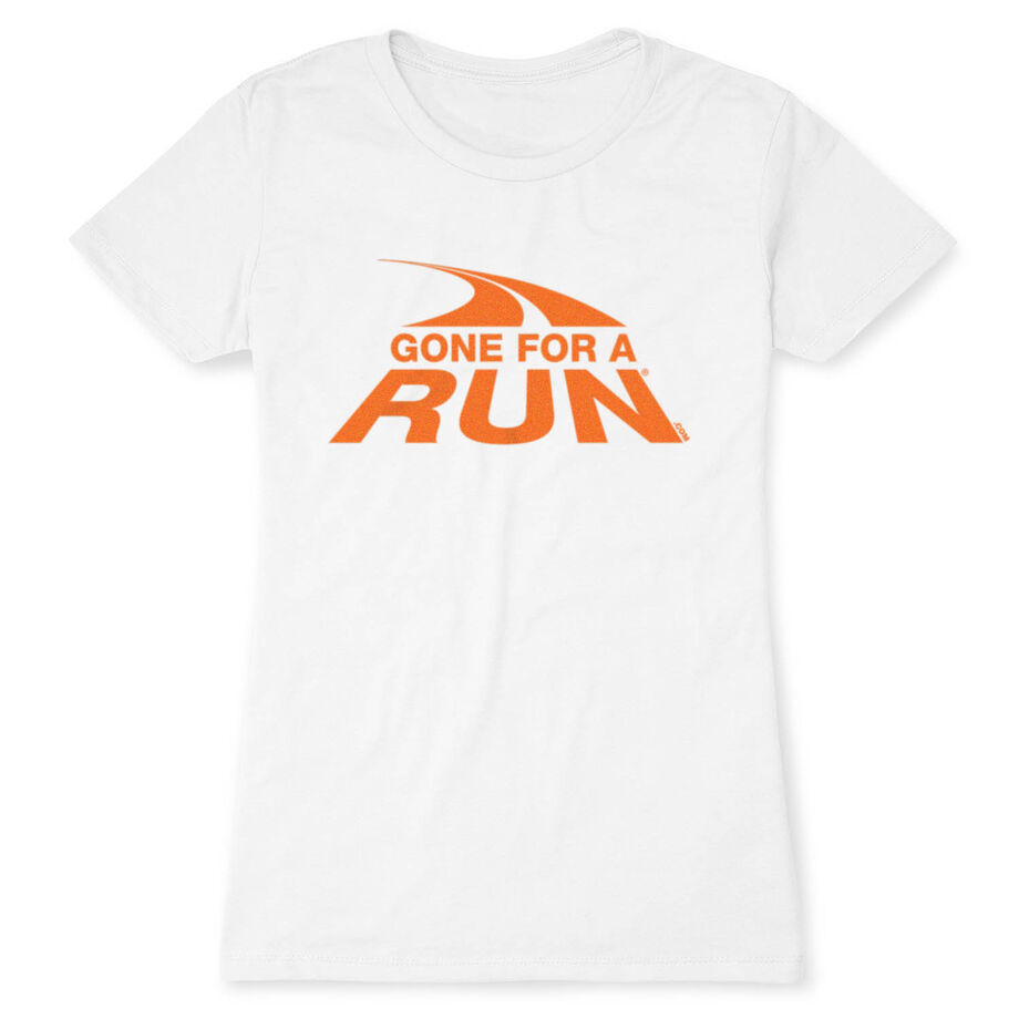 Women's Everyday Tee Gone For a Run Logo (Orange)