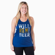 Women's Racerback Performance Tank Top - Will Run For Beer