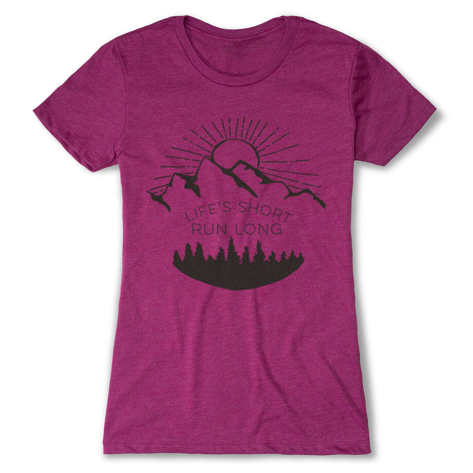 Women's Everyday Runners Tee - Life's Short Run Long (Mountains)
