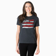 Running Short Sleeve T-Shirt - Run For The Red White and Blue