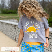Running Short Sleeve Crop Tee - Wake Up And Run