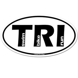 Swim Bike Run Triathlon TRI Car Magnet - White