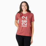 Running Short Sleeve T-Shirt - Chicago 26.2 Vertical
