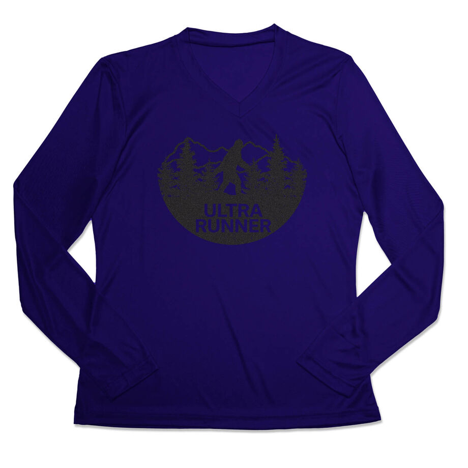 Women's Long Sleeve Tech Tee - Ultra Runner Bigfoot
