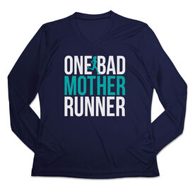 Women's Long Sleeve Tech Tee - One Bad Mother Runner (Bold)