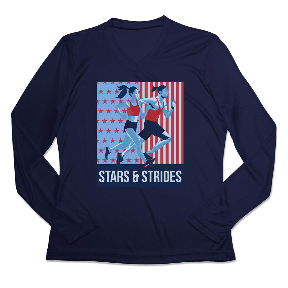 Women's Long Sleeve Tech Tee - Stars and Strides