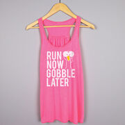 Flowy Racerback Tank Top - Run Now Gobble Later (Bold)