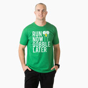 Running Short Sleeve T-Shirt - Run Now Gobble Later (Bold)