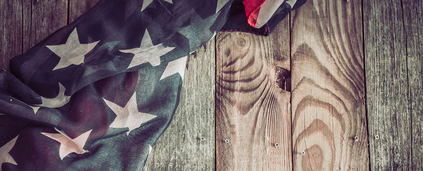 American Flag on Wood Boards