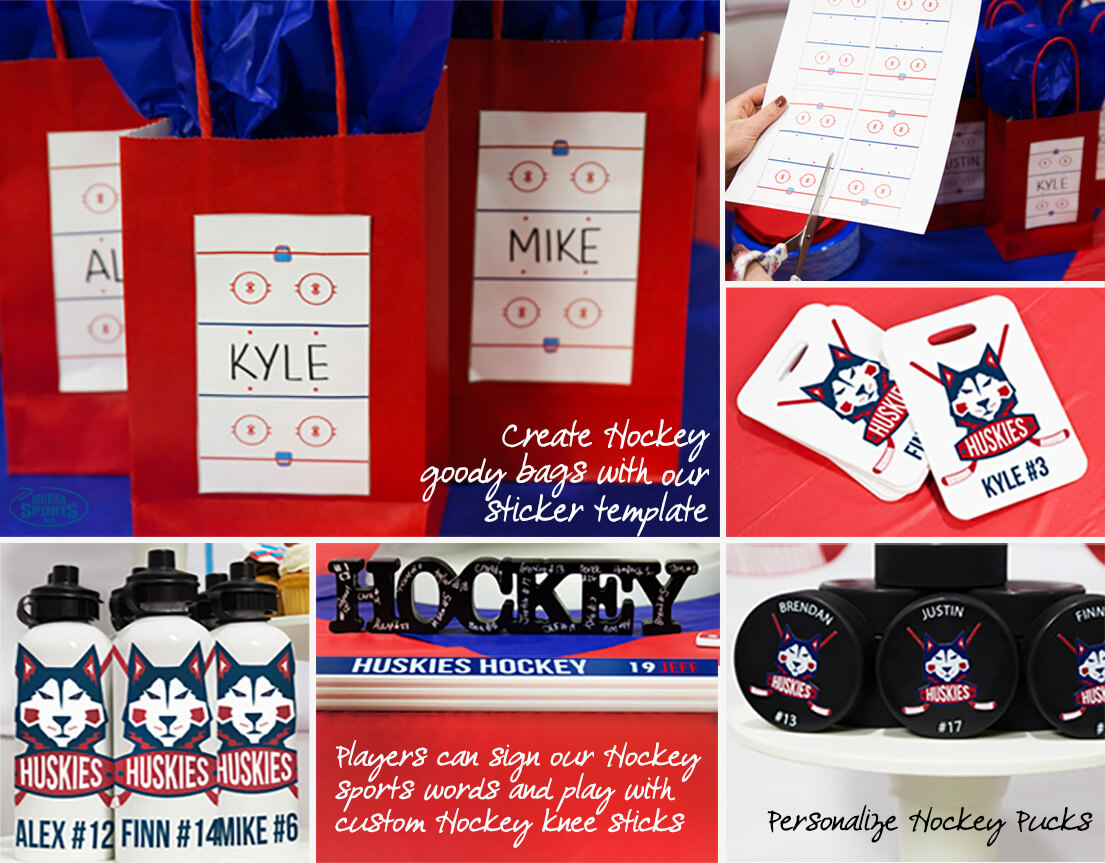 Hockey party gift bags