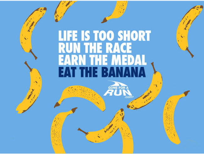 Monday Motivation for Runners - Eat the Banana. Motivation for your computer or tablet. 