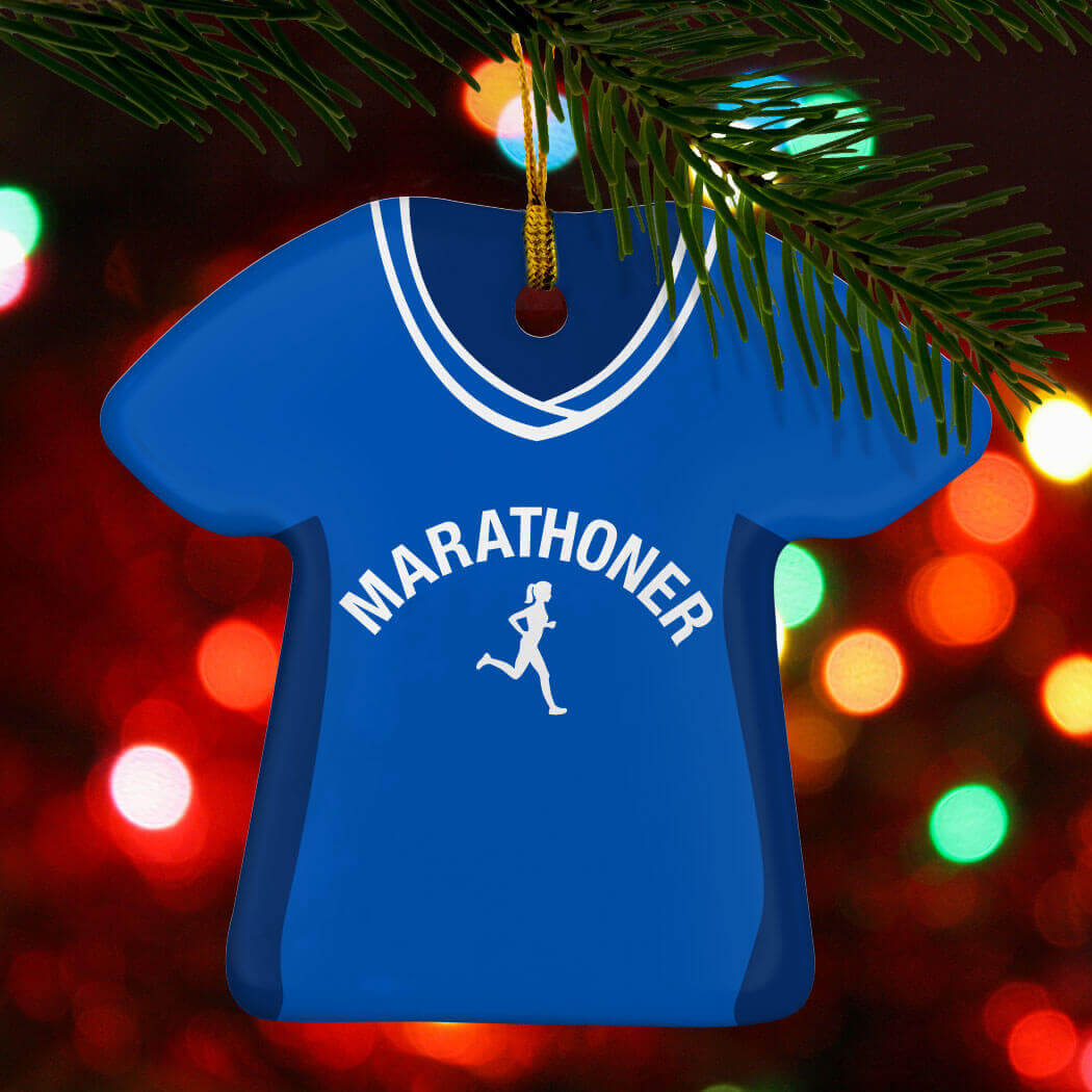 Marathon Gifts - Custom Bib Shirt Porcelain Ornament 