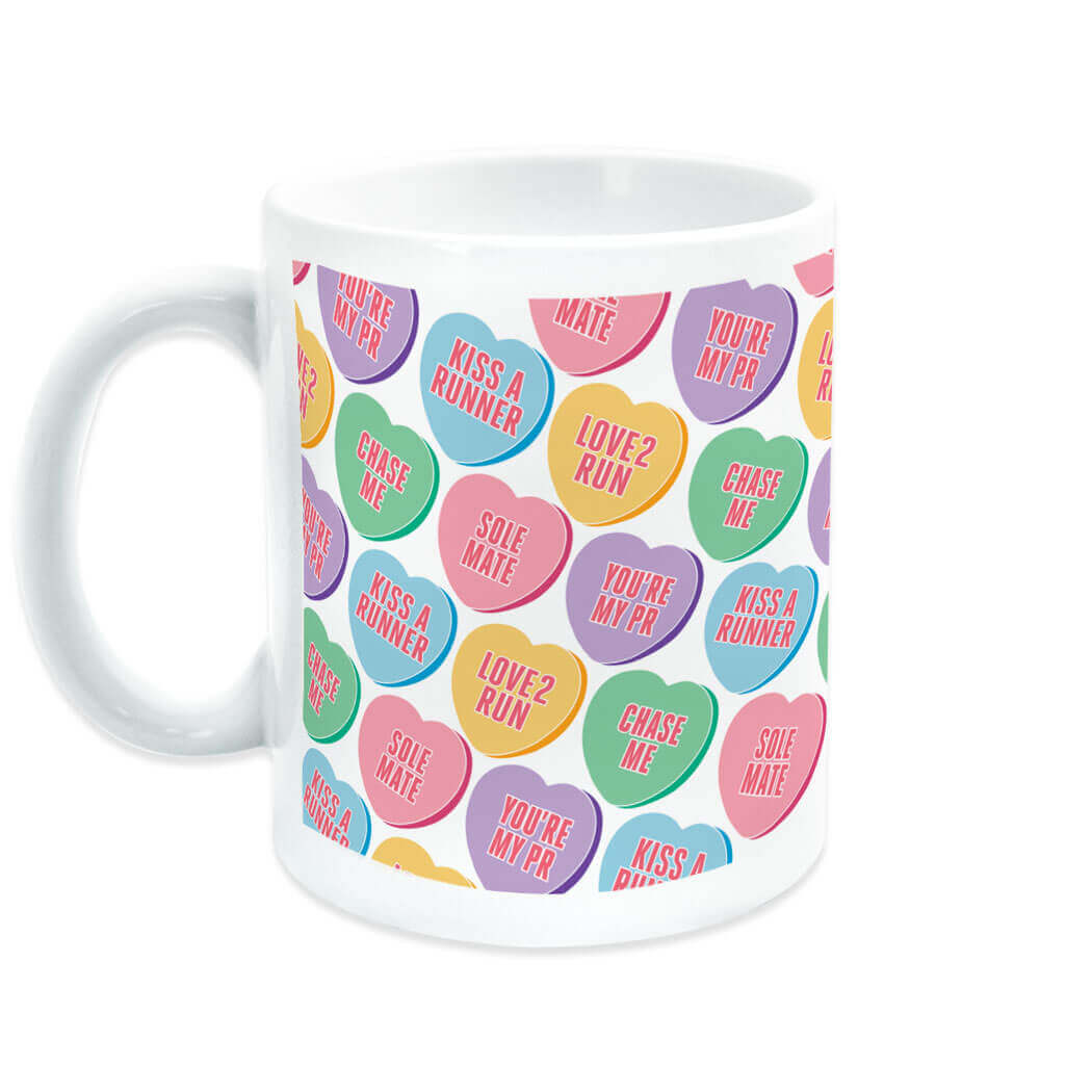 Love to Run Candy Hearts Coffee Mug