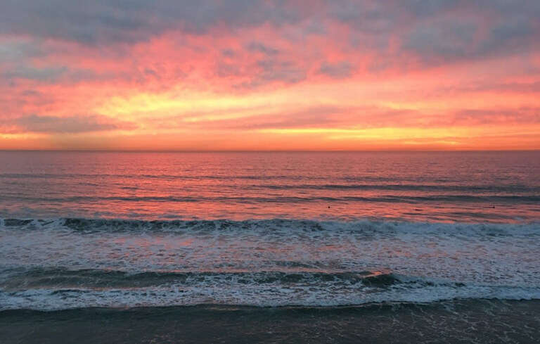 Sunset from Moonlight beach in Encinitas, CA
