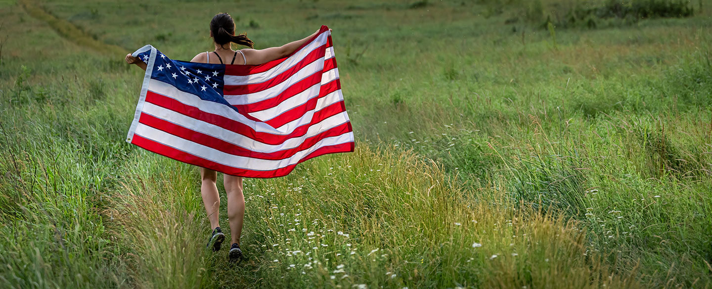Running with the American Flag