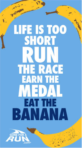 Monday Motivation for Runners - Eat the Banana. Motivation for your phone.