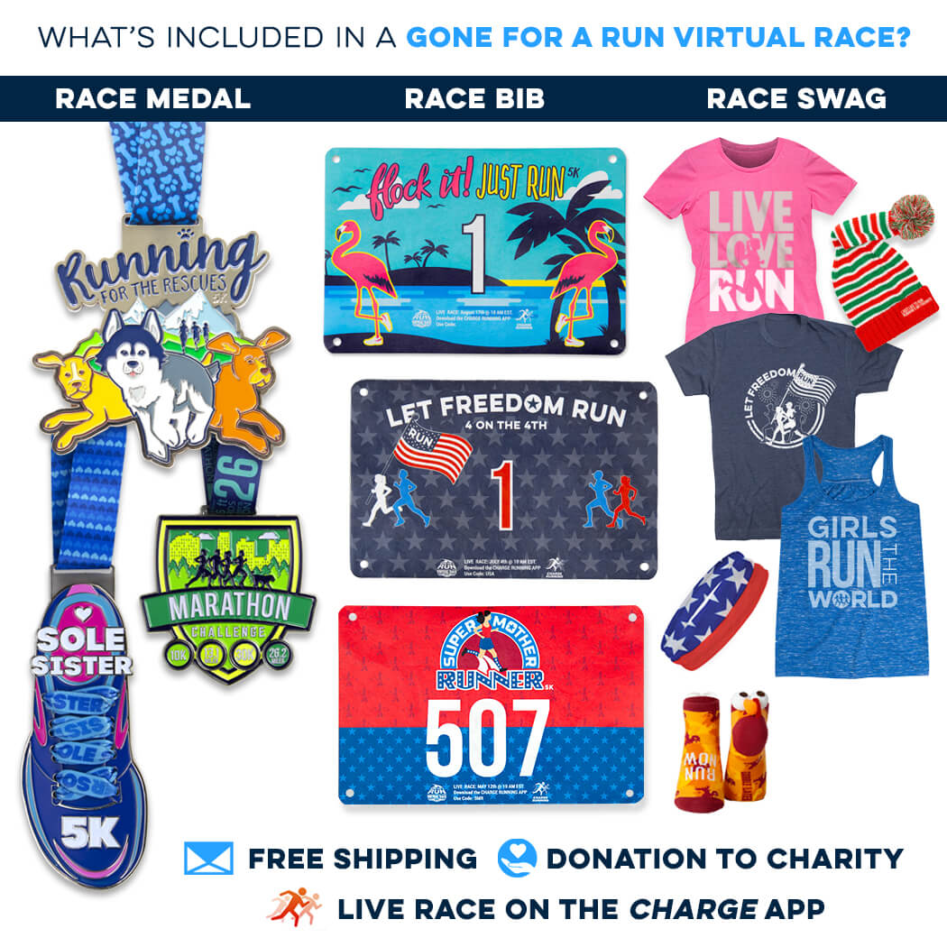 Here's what's included: race medal, race bib & race swag. 