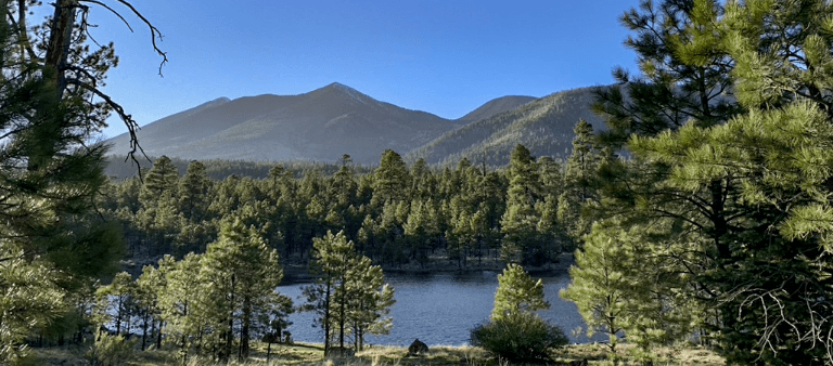 View of Flagstaff Arizona Mountains and Lake