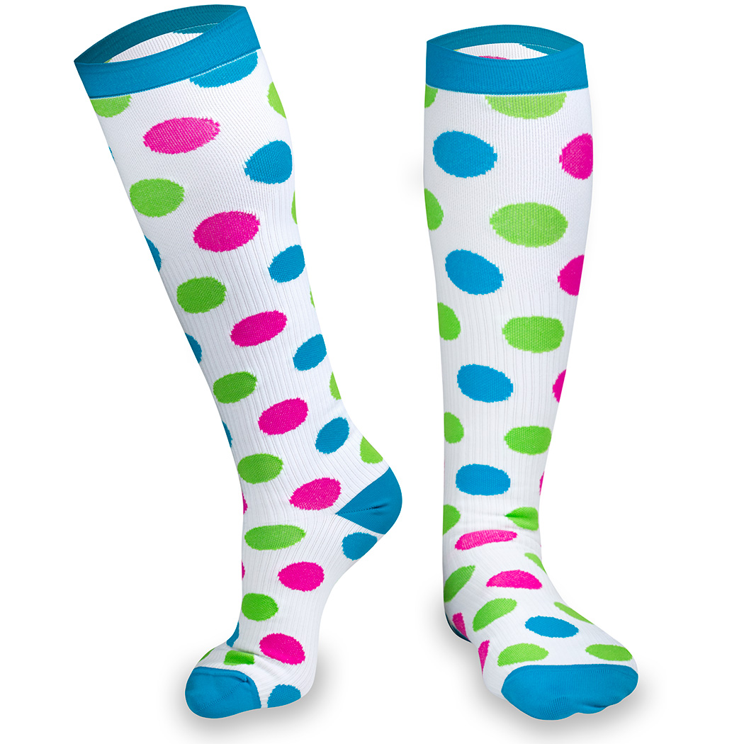 Polka Dot Compression Knee Socks | Gone For a Run