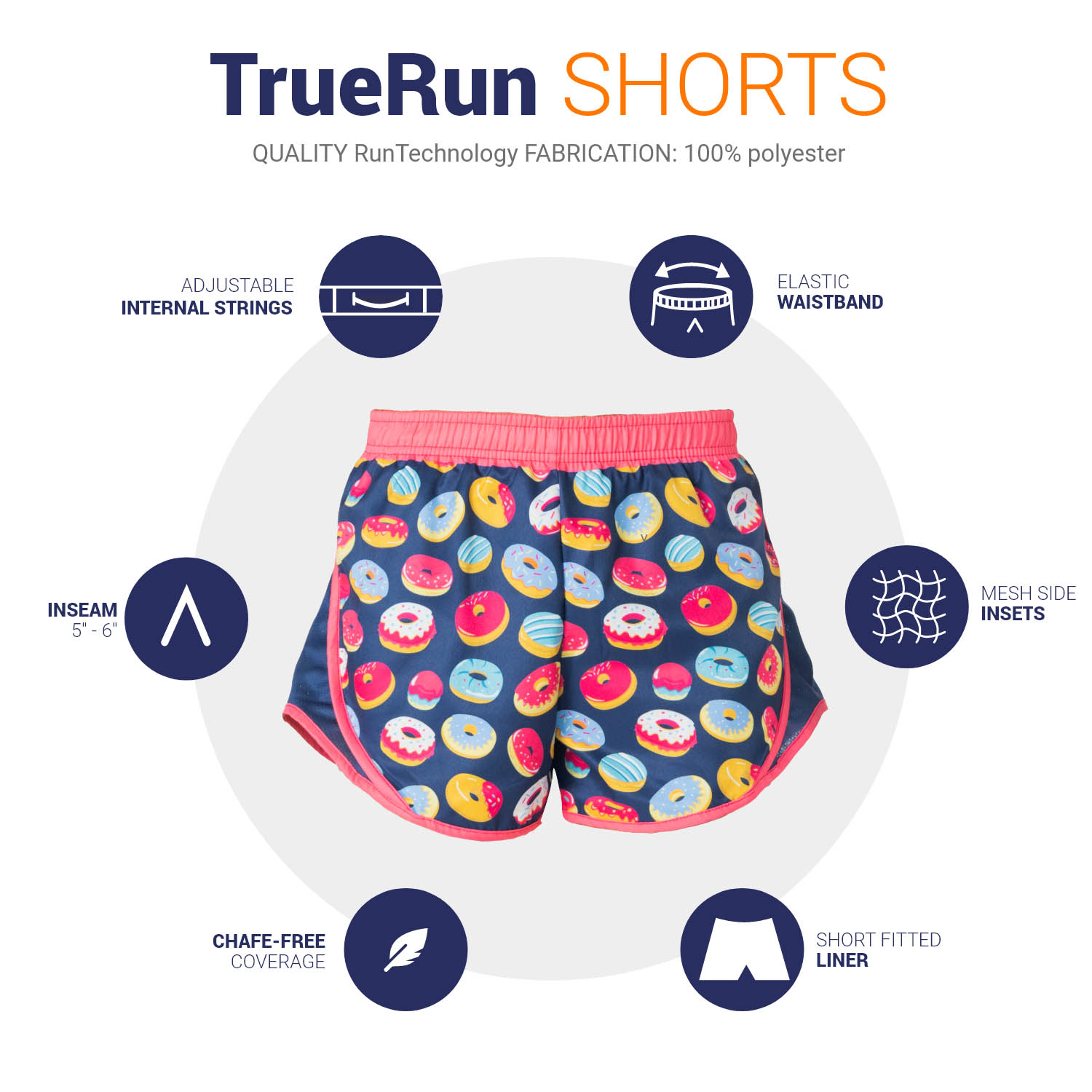 TrueRun Women s Running Shorts Donuts Gone For a Run