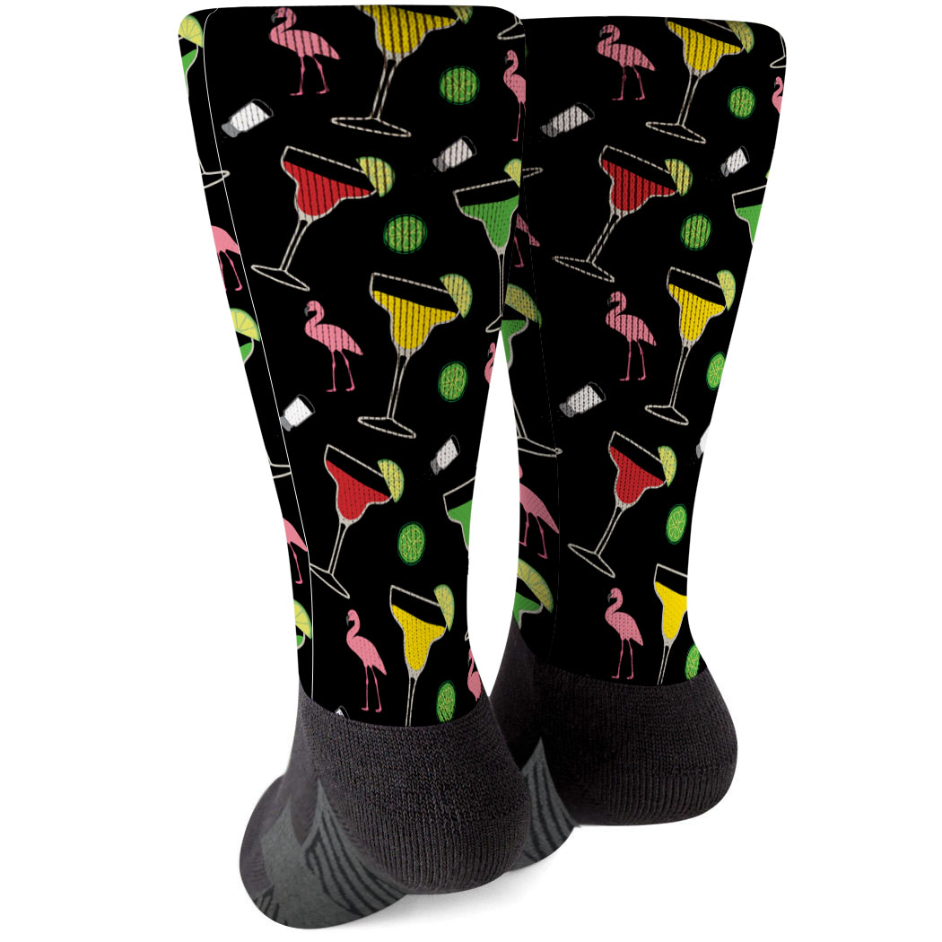 Multiple Sizes Printed Mid Calf Socks Running Socks by Gone For a Run Deco Will Run For Margaritas 