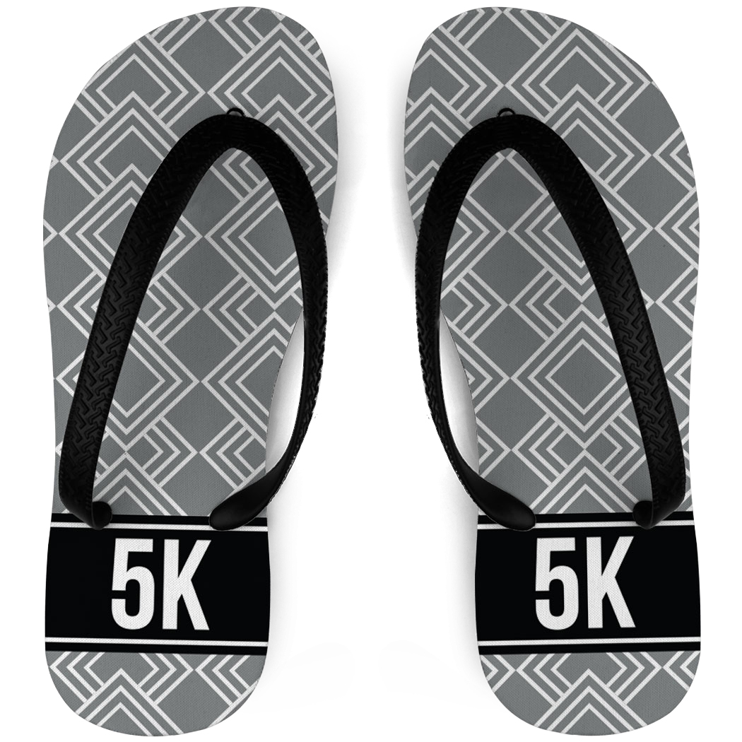 Running Flip Flops Diamond Pattern With Ribbon 5K Running Flip Flops Diamond Pattern With Ribbon 5K
