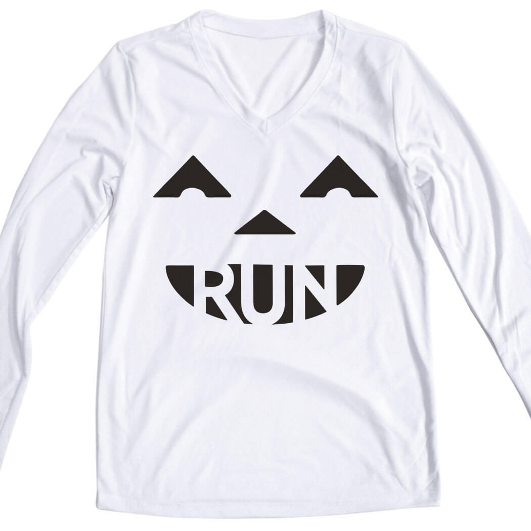 white long sleeve running shirt