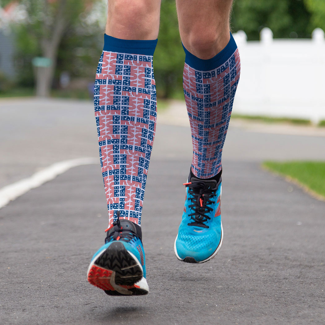 Running Printed Knee-High Socks - Run 