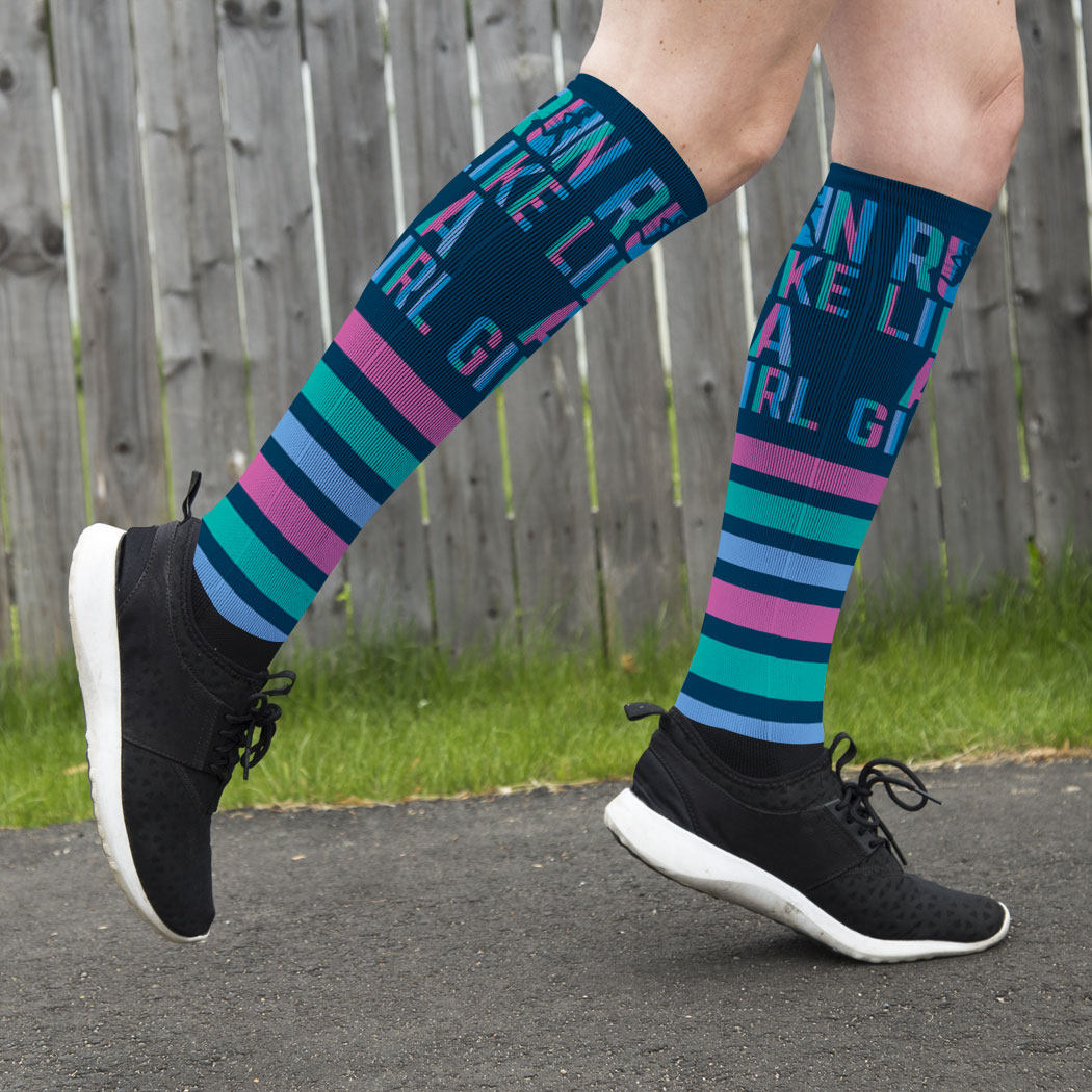 Running Printed Knee-High Socks - Let's 