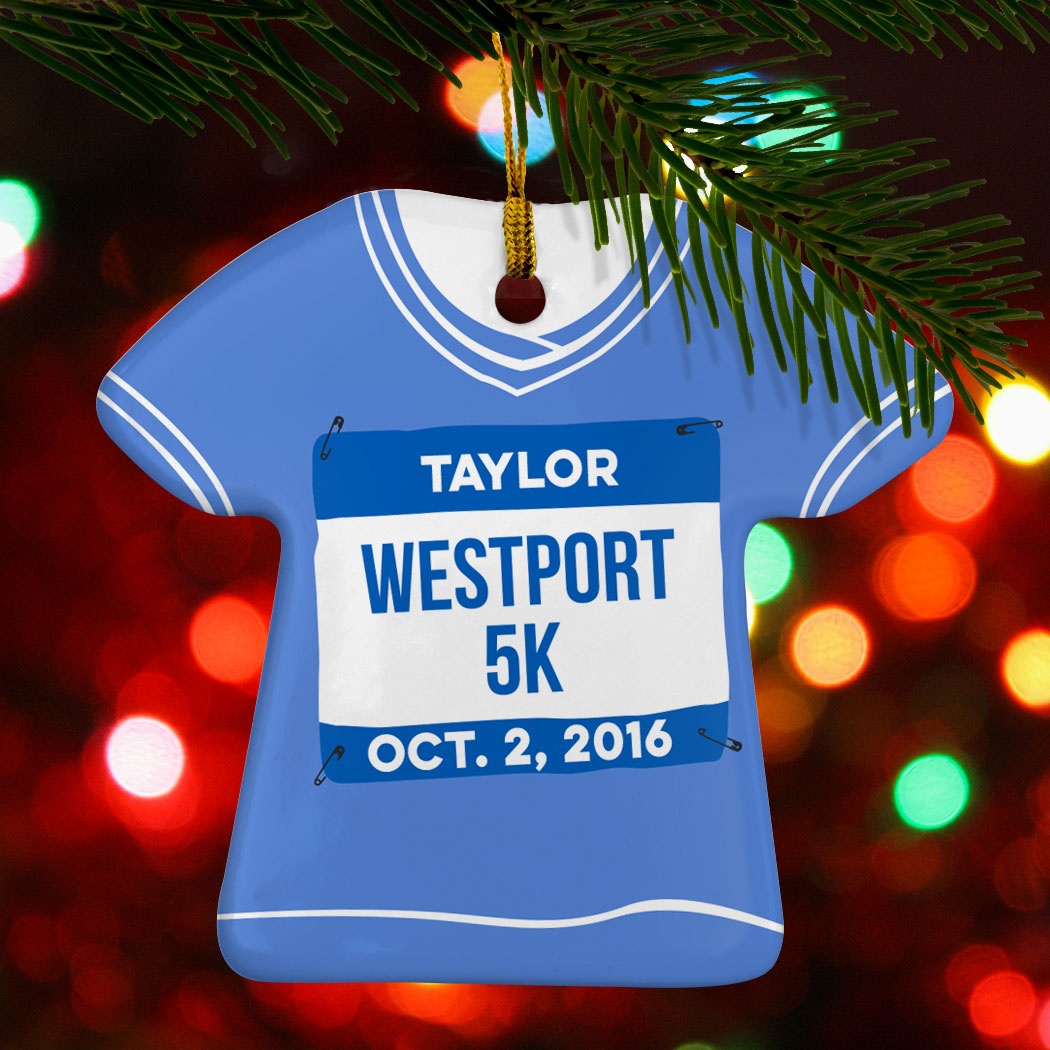 running porcelain ornament personalized my first 5k shirt running