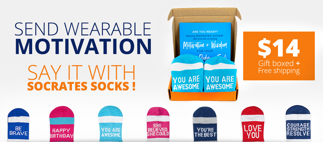 Send Wearable Motivation with Socrates Socks Send Wearable Motivation with Socrates Socks