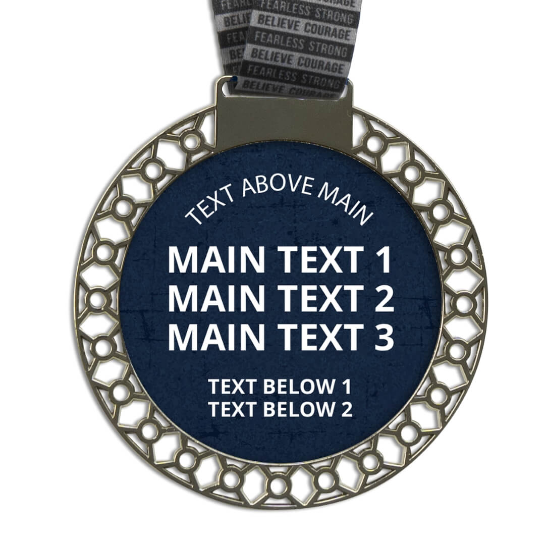 Filigree Circle Custom Virtual Race Medal - Personalization Image