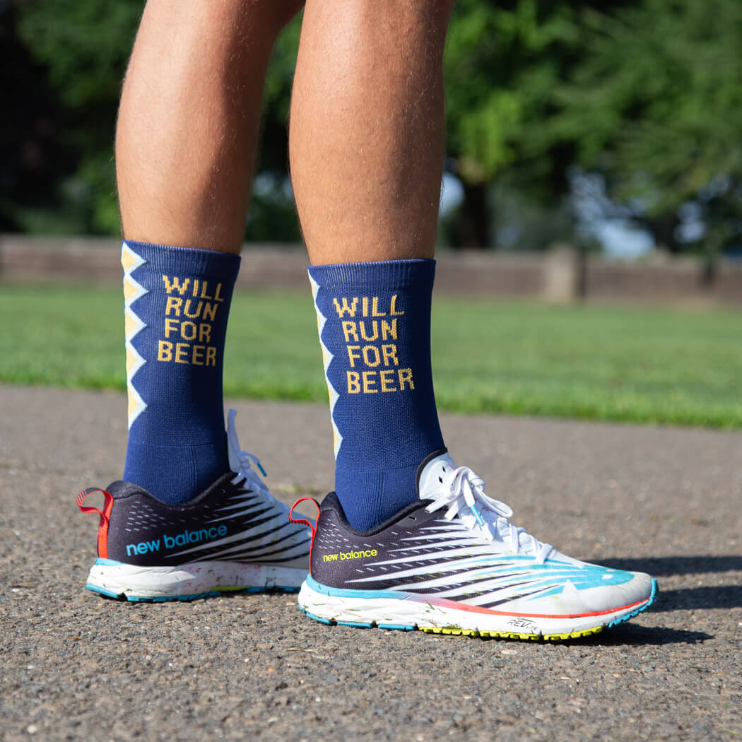 Socrates® Mid-Calf Socks - Run For Beer | Gone For a Run